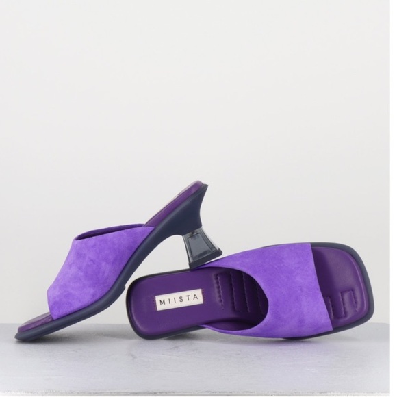 Miista Synthia purple suede cushioned heeled Sandals US 8 NEW - Picture 2 of 8